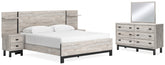 Hoover Furniture Outlet - Ashley Furniture - Vessalli King Panel Bed, Dresser, Mirror and 2 Nightstands - King Panel Bed, Dresser, Mirror and 2 Nightstands - B1036B14